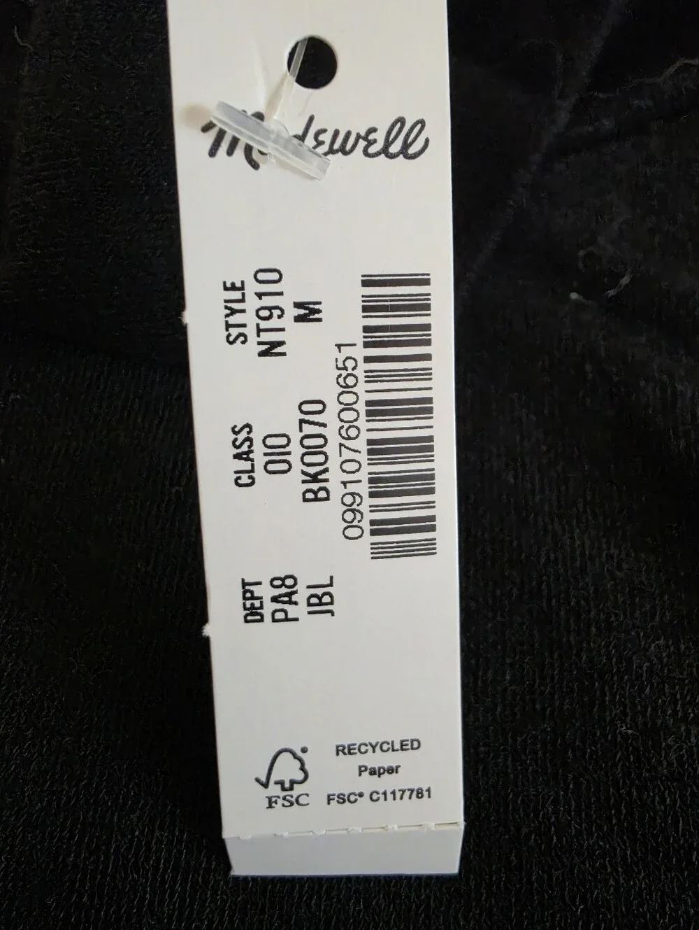 NWT Madewell Wool Blend Turtleneck Long Sleeve Tee Size M
